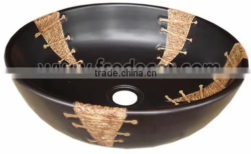 Round Painted Ceramic Bathroom Vanity Top Sink