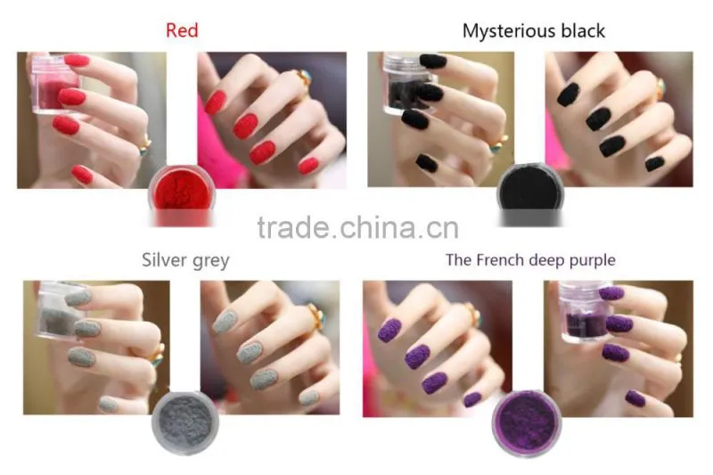 12 Color Nail Art 3D Glitter Decoration Velvet Flocking Dust DIY Tip