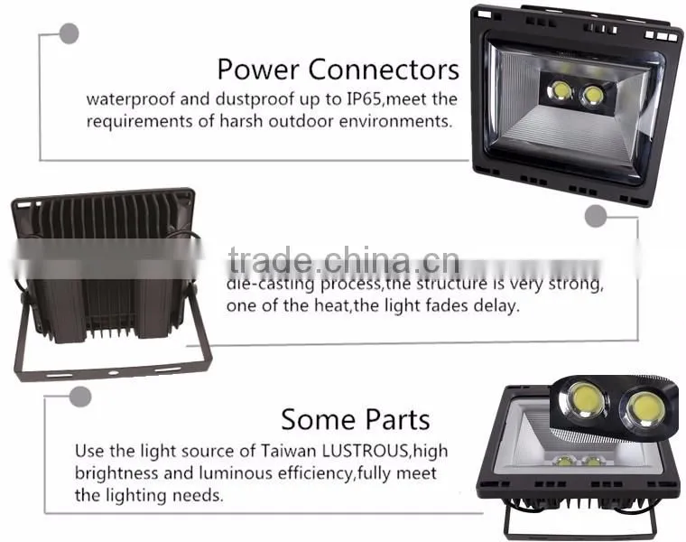 100w High Lumen Bridgelux COB waterproof ip65 Outdoor LED Flood Light