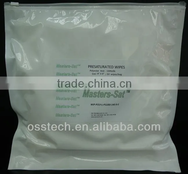 Cleanroom Presaturated Wiper Polyester Wipe Pre-wetted Wipe, Presaturated wiper