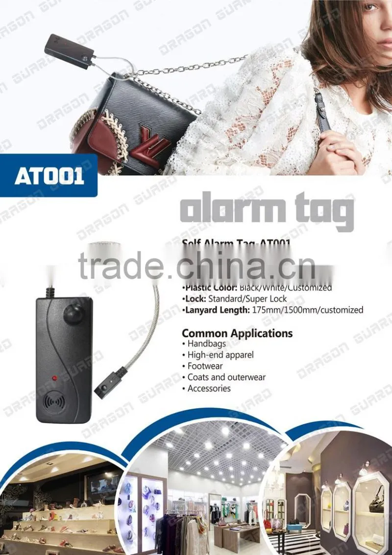 Anti theft plastic alarming tag, eas security cable tag, eas alarming security tag