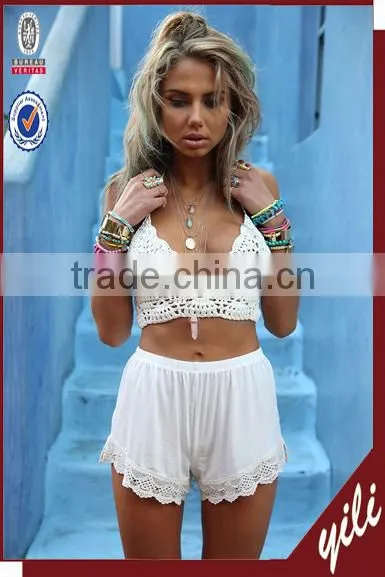 women rib waisted casual pants 100% rayon print trousers tropical floral ninth pants