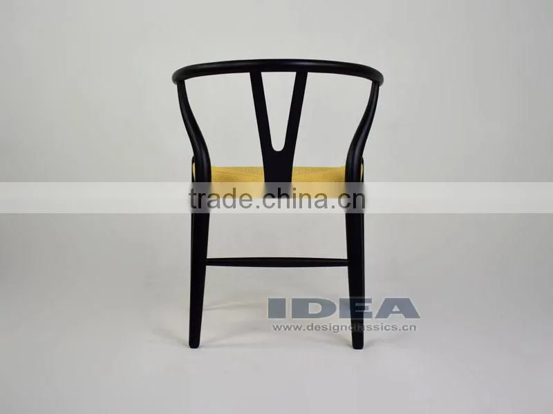 Replica Hans Wegner Y Chair - Beech Solid Wood in Black Color