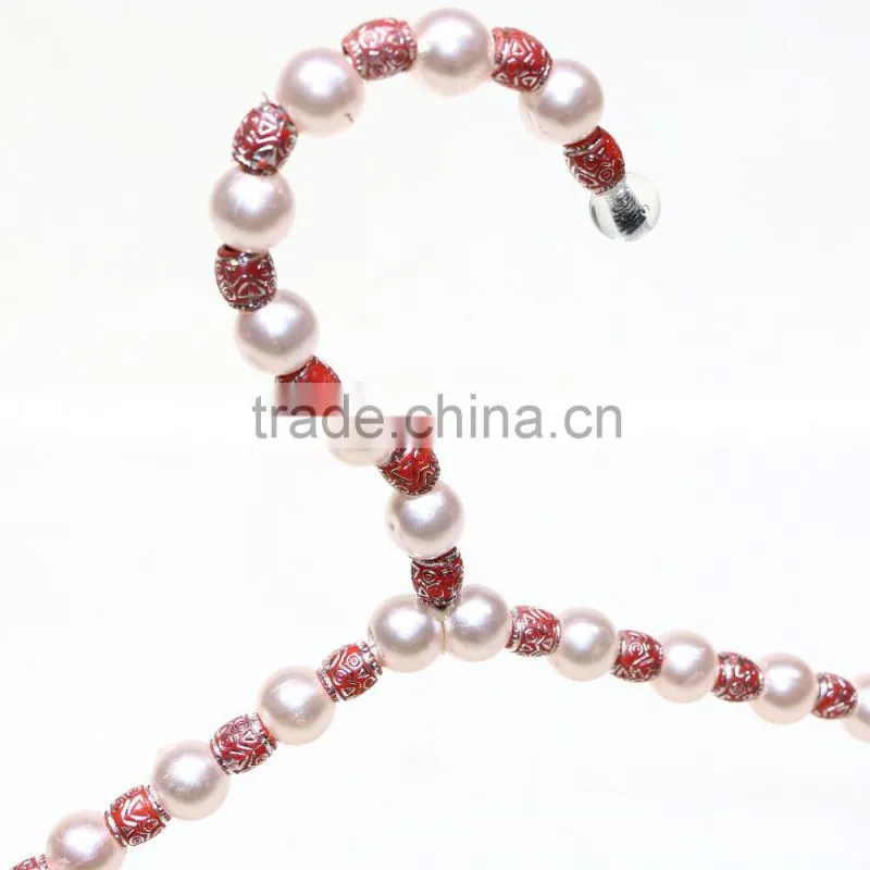 Colorful Pearl beaded dry cleaner wire clothes hanger coat hanger for sale