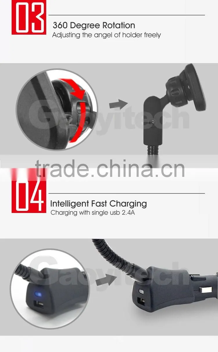 2016 New smart IC with QC3.0 car charger holder car smartphone accessories