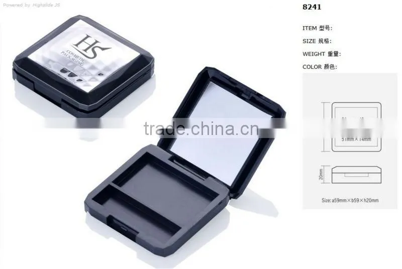 Wholesale empty square compact powder container with mirror