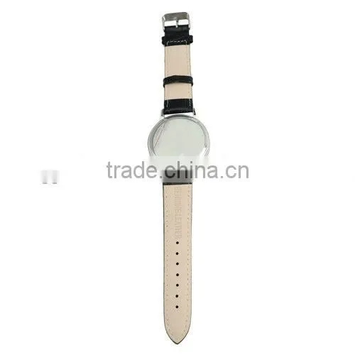 touch screen led watch with bule light three face leather pu brand