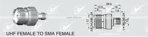 UHF female to SMA female adapter connector