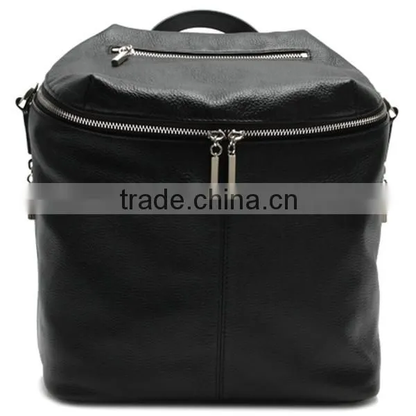 Fashion quality convertible backpack purse black leather backpack for women
