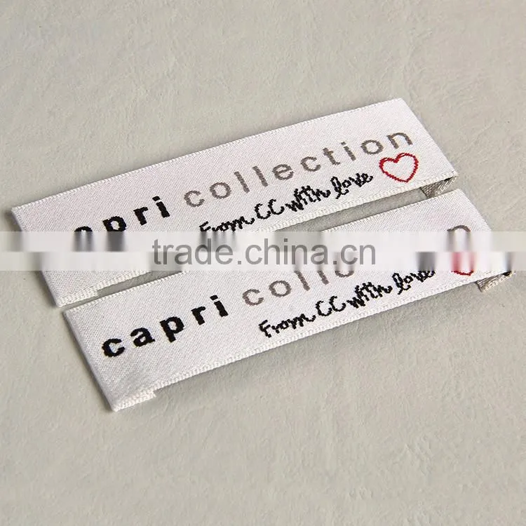 Hangzhou label factory custom woven labels for women wear