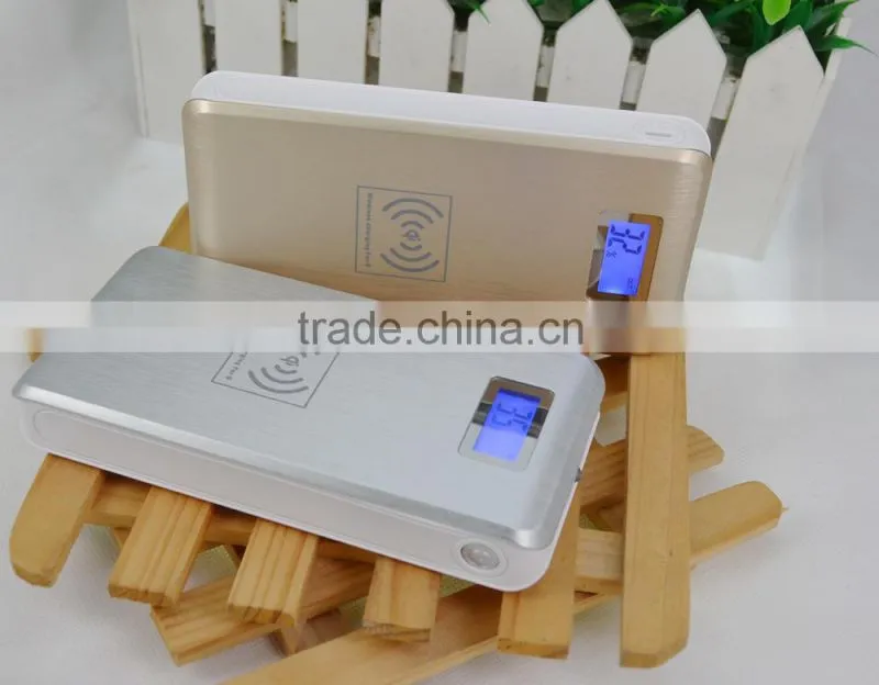 12000mAH 18650 qi wireless charger with LCD power indicator