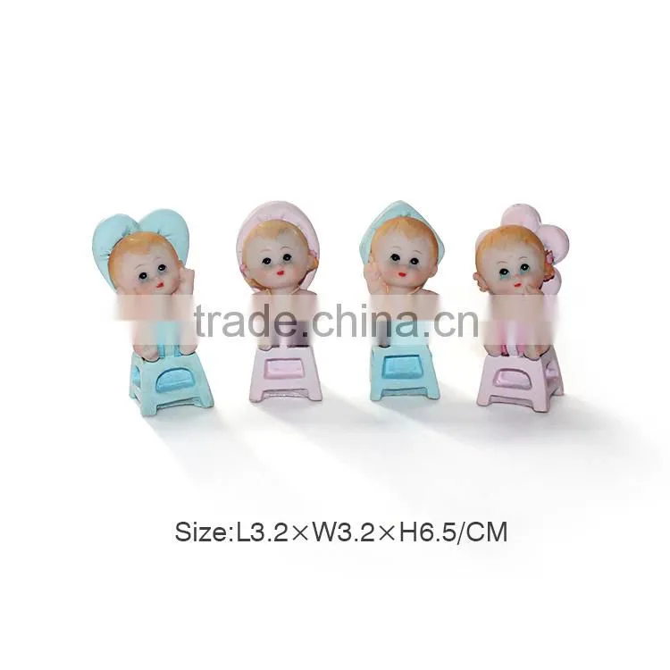 Baby Polyresin Sculpture With Chair Shoes Horse Photo Frame Leaf Holding Baby Figurine Resin Cute Baby Statue