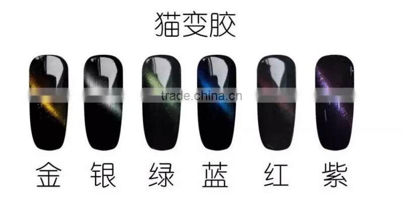 6ml Cat Eye Changing Gel Nail Polish Soak Off UV Color Gel, Different Colors of Cat Eye Effect Beauty Gel Polish