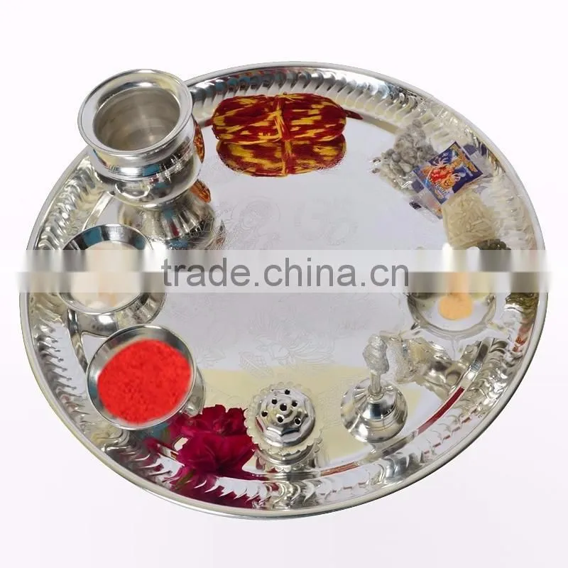 Indian wedding souvenirs puja thali gifts indian wedding gift silver puja thali
