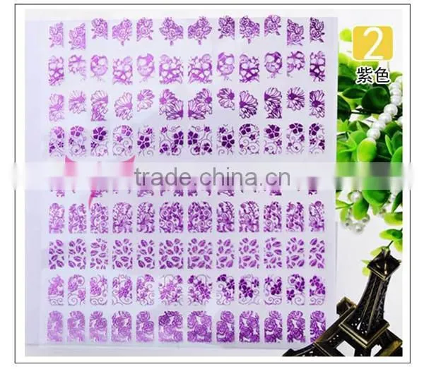 108 one sheet pink nail foil sticker 3D Flower nail decoration foil paper