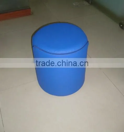 mini leather ottoman - blue