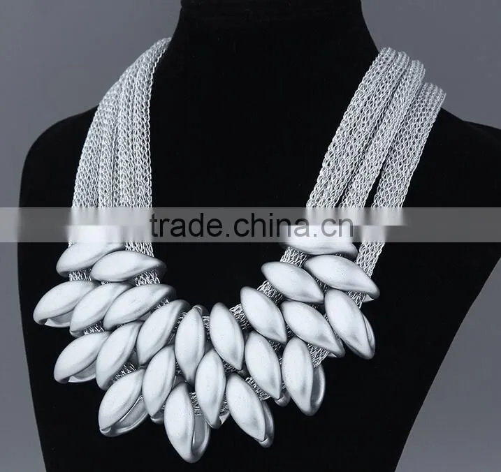 New design bib necklace,fashion imitation jewelry necklace