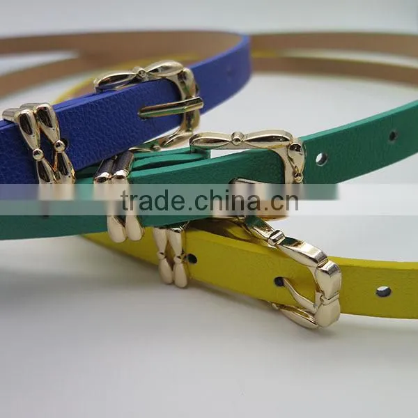 Fashion leather belt with tinny bow tie for women
