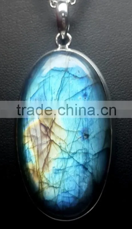 Labradorite Long Oval Druzy Rough Gemstone Pendant, 925 Solid Sterling Silver Pendant, Designer Raw Bezel Pendant
