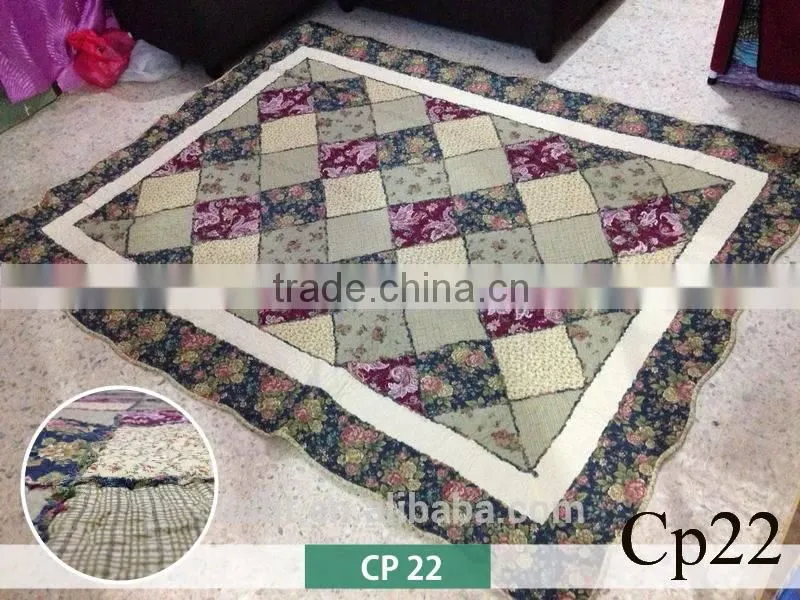 Lacework Floral Tartan Patchwork Floor Mats / Patchwork Carpets