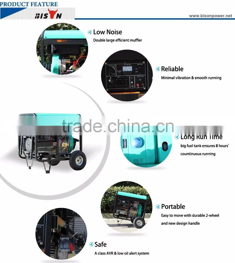 Bison China Taizhou 5KW Best Offer of Open Frame Diesel Generator Set