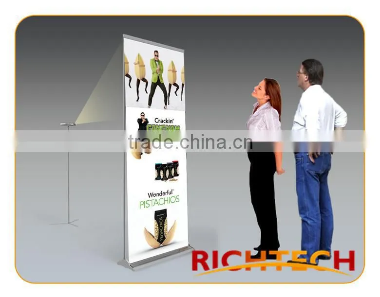 Retractable exhibition stand with aluminum profile and projection film for events, super market, exhibition