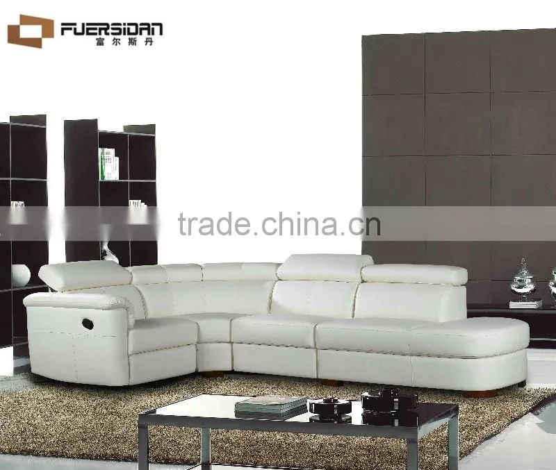 Modern home center leather recliner sofa with chaise