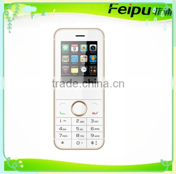 2.4 inch cheap good design feature phone 6 white/gold/black color