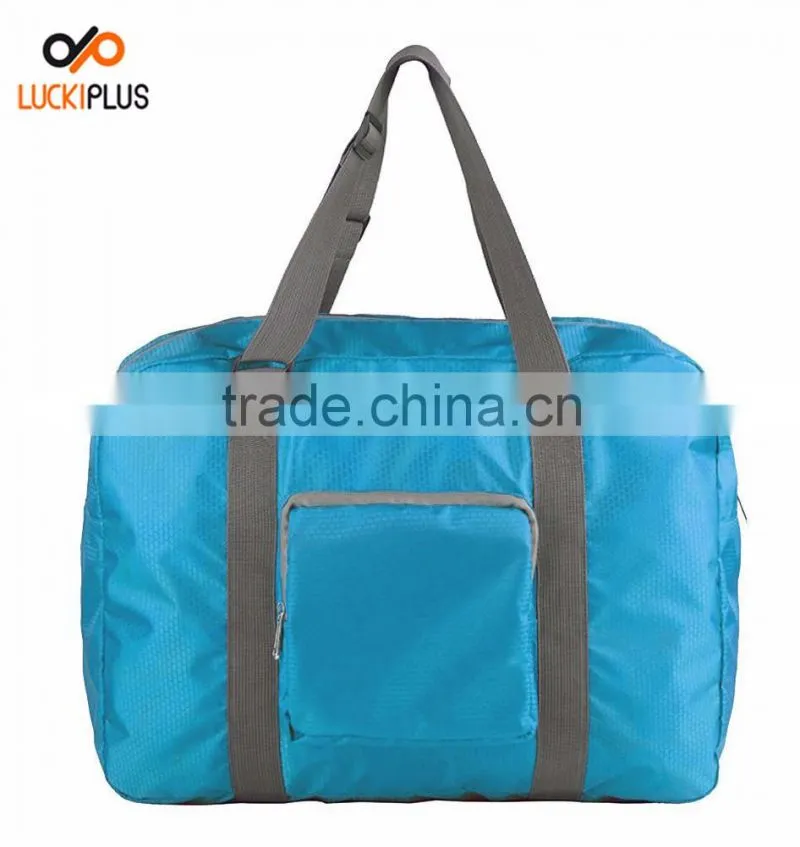 Luckiplus Foldable Travel Duffel Bag Luggage Sports Gym Water Resistant Nylon Blue