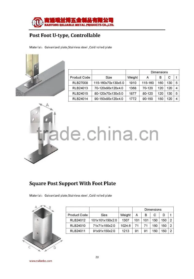 Hot Dipped Galvanized Post Support Post Anchor