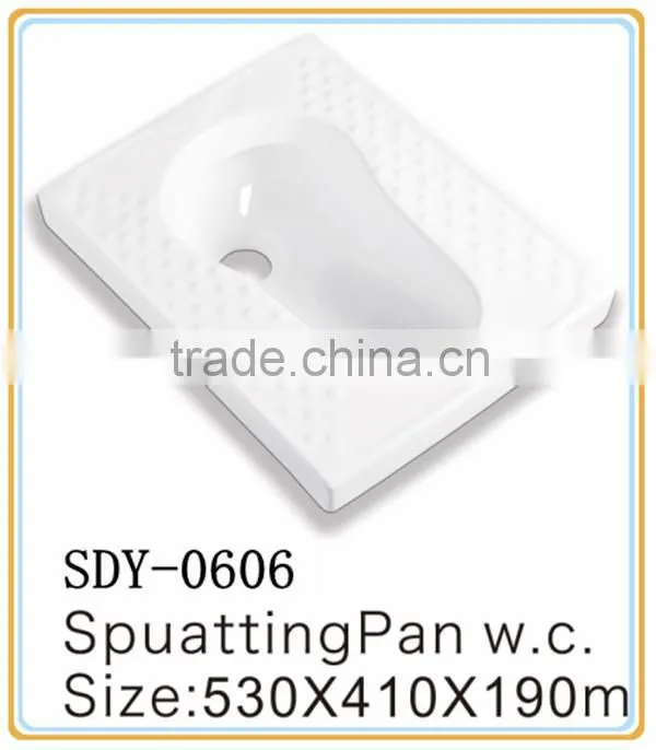 hot sale in alibaba bathroom squatting pan with trapway ceramic wc pan
