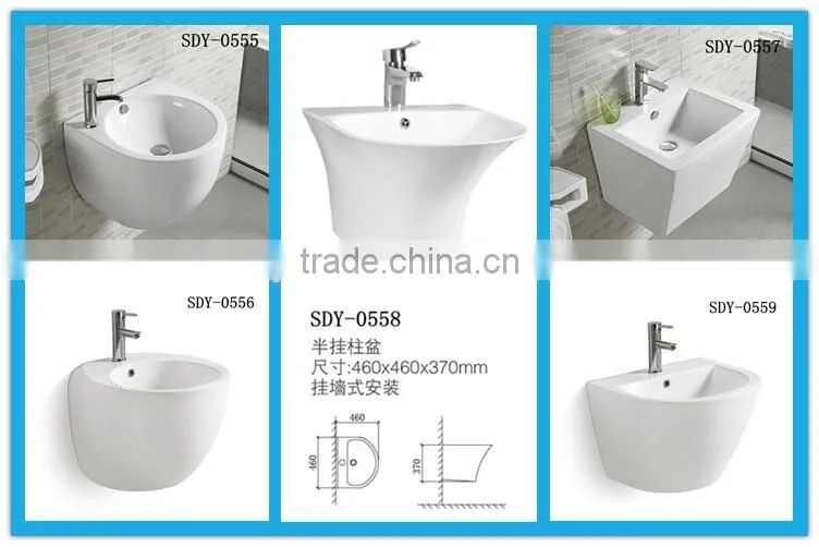 Hight quality CE sanitary ware round wash basin wall hung basin