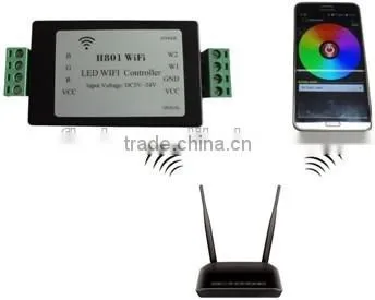 rgbww strip WiFi controller,1 port control 200 lights,communicate with Android phone via WLAN to dim,output 5 routes RGBWW data