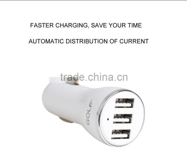 New product for 2016 3 port usb car charger with 3.4A max output, faster charging, good quality