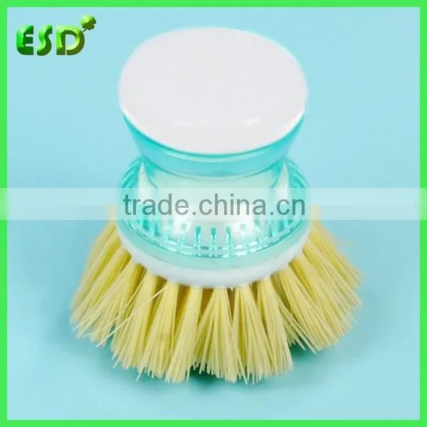 China ESD Palm Wooden Round Cleaning Brush With Nylon Bristle