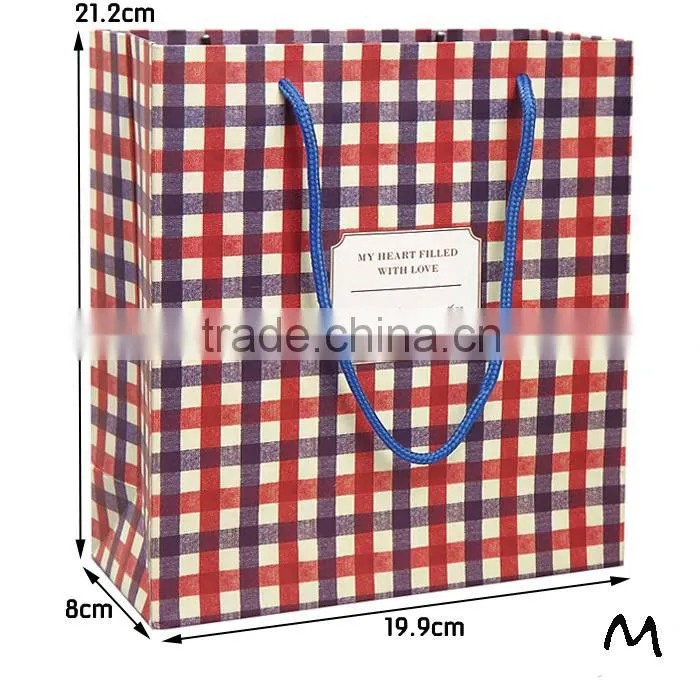 Fashion England Check Paper Shopping Bag