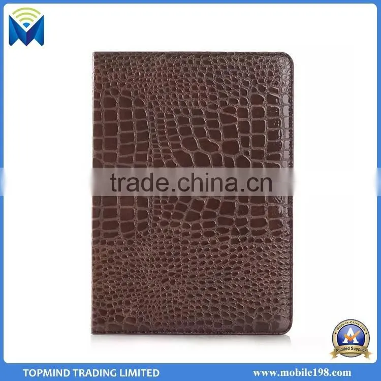 Crocodile Leather Case for iPad Air 2, Wallet Case Cover for iPad Air 2 with Card Slot