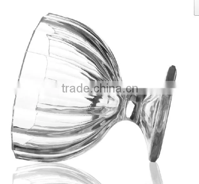 180ml/260ml Pop carved half round glass ice cream cup sundae blow