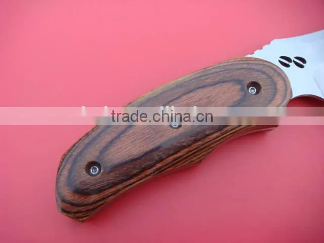 OEM 8Cr13Mov blade survival knife with color wood hanlde