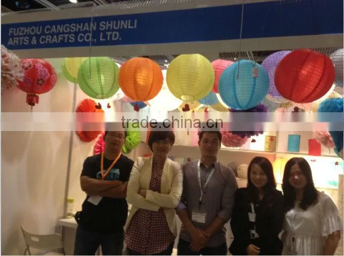 Eco-friendly and cheapest price muti-colorful plastic hanging paper lantern