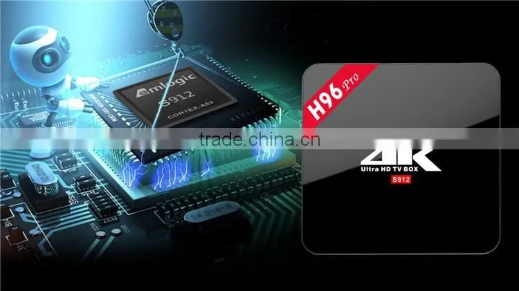 H96 pro Amlogic S912 64bit Octa-core Android 6.0 Smart TV Box with 2GB RAM 16GB ROM and 2.4G/5.8G Wifi Android TV Box