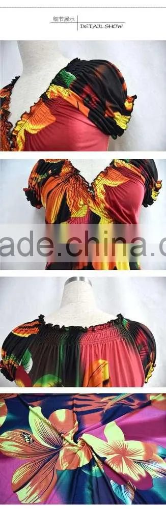 Europe and Bohemia 2016 large size women dress silk print dress skirt beach holiday