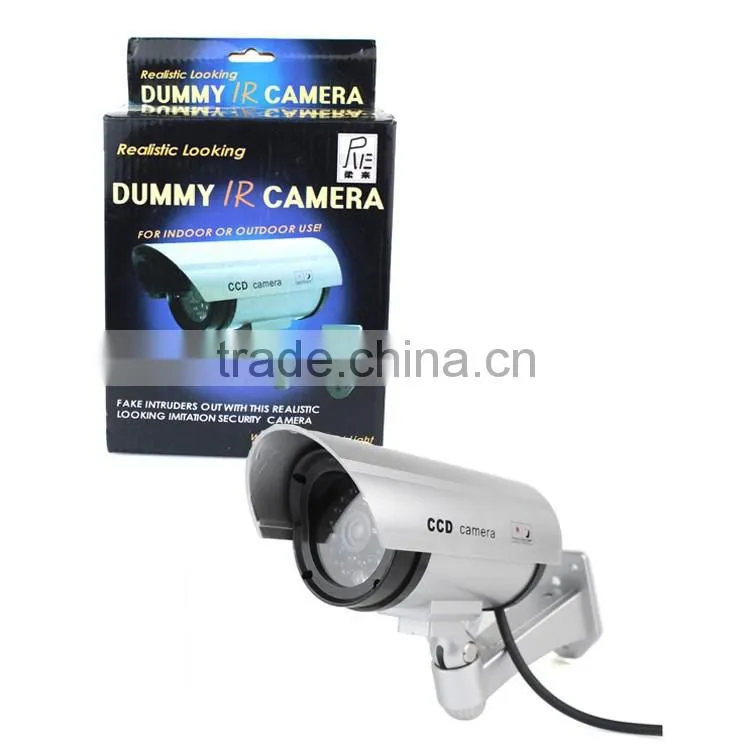 Security CCTV False Outdoor CCD Camera Red LED Light Bullet Dummy Camera