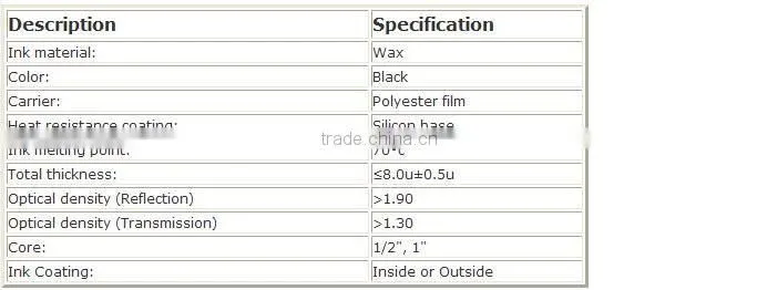 110x300m Thermal Transfer Ribbon Wax barcode ribbon for Zebra label printer