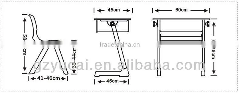 Adjustable cheap school desk and chair