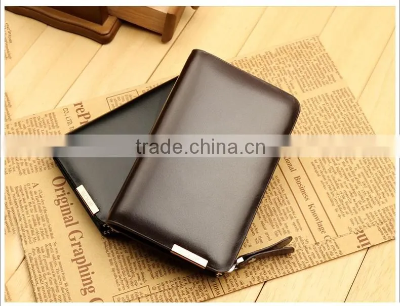 custom trip leather car key pouch wallet/holder inside with key chain