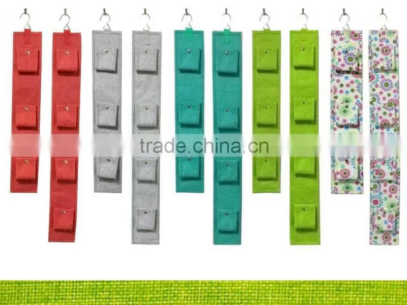 like-linen fabric hanging handbag ,storage basket
