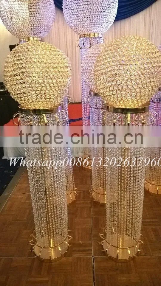 Foshan crystal pillars, crystal chain stand for weddings