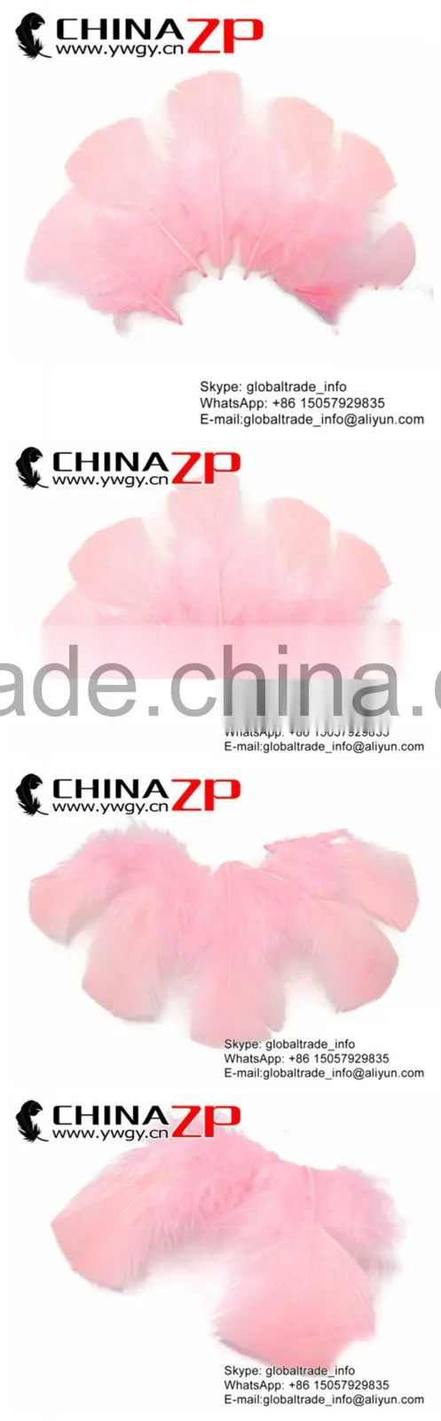ZPDECOR Bulk Sale Hot Selling Plumage Dyed Light Pink Turkey T-Base Body Feathers for Parties Decorations