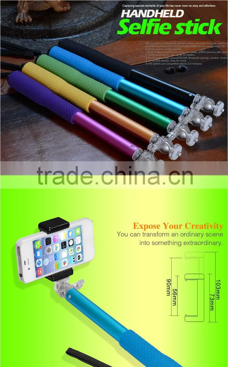 stainless steel with rubber grip tongsis mobile phone monopod